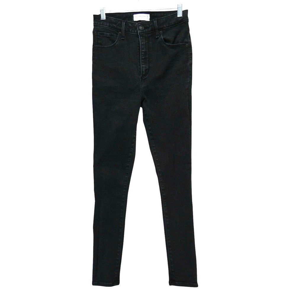 Abercrombie & Fitch Curve Love High Rise Super‎ Skinny Ankle Jeans Black 26/2R